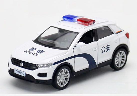 1/36 Volkswagen T-Roc Diecast Police Car Toy in White